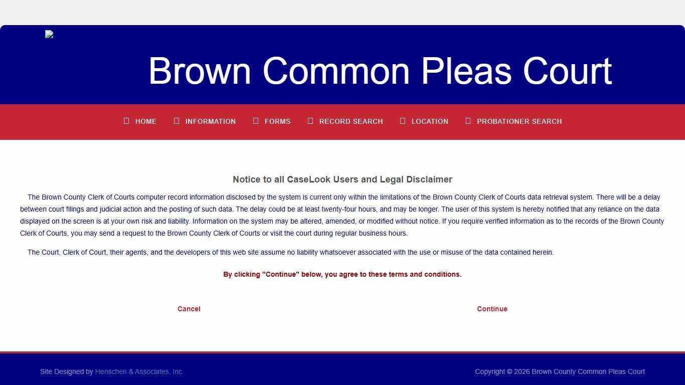 Brown County Clerk of Courts - Record Search